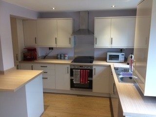 Kitchen fitted in a new extension